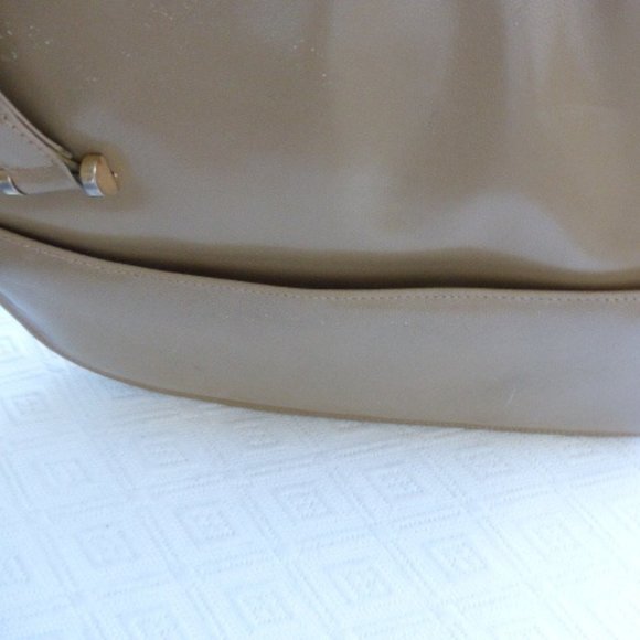 NINA RICCI PARIS taupe tan LEATHER bag Vintage - Picture 6 of 10